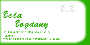 bela bogdany business card