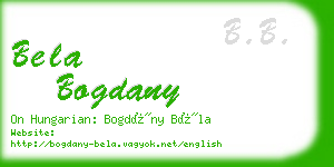 bela bogdany business card